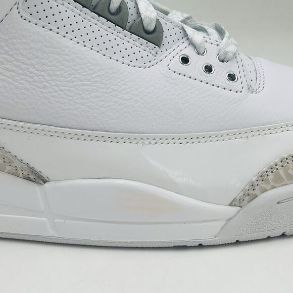 Nike Air Jordan 3 Retro White Silver Sneakers CT8532 111 Men Size 11 NEW main image 9